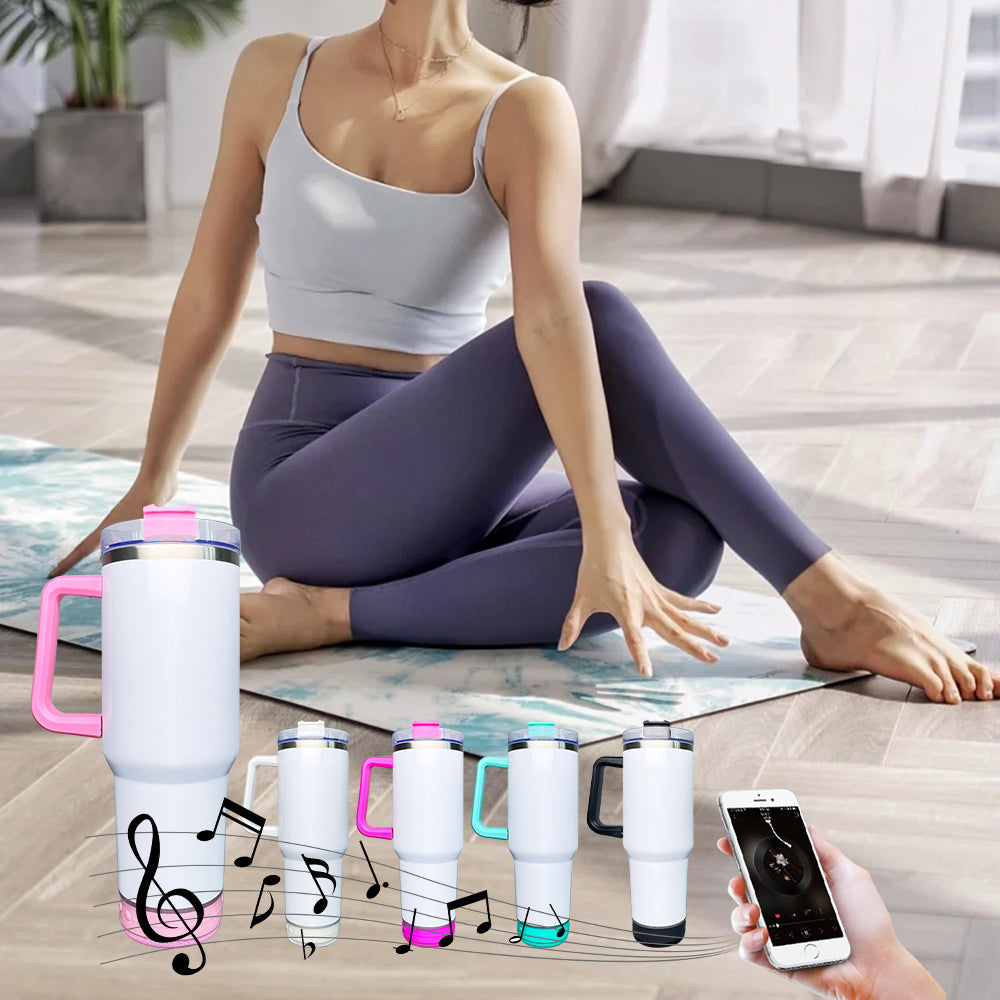 Double Vacuum Bluetooth Audio Car Tumbler, Tumbler With Handle Lid Straw, Stainless Steel Vacuum Insulated Car Mug, Thermal Iced Bottle Double Vacuum Bluetooth Audio Car Tumbler, Tumbler With Handle Lid Straw, Stainless Steel Vacuum Insulated Car Mug, Thermal Iced Bottle